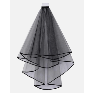 Veil on Comb - Black Wedding Bridal Fancy Dress