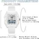 Women Watch for Women Unique Rectangle Watches Digital Analog Sports Watch for Ladies Students Watches with Alarm Stopwatch Waterproof Hourly Chime 12/24H LED Light Multi-Function Wristwatch
