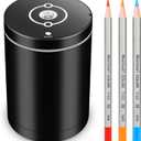 Fully Automatic Electric Pencil Sharpener,Rechargeable Smart Pencil Sharpener.Suitable for No. 2/Colored Pencils (6-8 mm),Applicable to School/Classroom/Office/Home