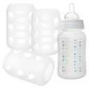 4pcs Nursery Bottle Cover Silicone Bottle Case - Silicone Sleeve for Glass Bottle - Feeding Bottle Sleeves Feeding Bottle Cover White Protection Cap Glass Sleeves Protector Glass