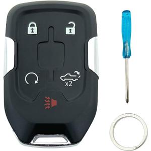 Smart Key Fob Cover Case Shell fit for 2021 2020 2019 Chevrolet Silverado 1500 2500 HD 3500 HD GMC Sierra 1500 2500 HD 3500 HD Keyless Entry Remote Key Fob (Without Chip, 5 Button)