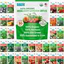 Back to the Roots Heirloom Organic, Non-GMO & USA Grown Seeds, 30ct Herb, Fruit, and Veggies, Assortment May Vary, Guaranteed to Grow