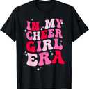 in My Cheer Girl Era Groovy Cheerleader Cheerleading Girl T-Shirt (Black, M)