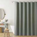 Naturoom Desert Sage Linen Shower Curtain, Country Boho Farmhouse Bath Decor Shower Curtains Neutral Cloth Weighted Textured Fabric Bath Curtain Liner with Hooks, 72x72