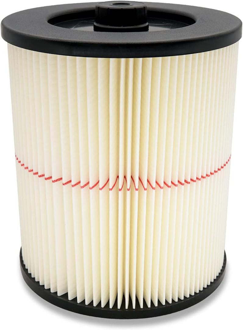 9-17816 Filter for Craftsman Shop Vac Filter 17816 Replacement Red - Stripe Filter 9-17816 WetDry Air Filter Replacement Part fit 5 Gallon & Larger Vacuum Cleaner 917816 Cartridge Filter