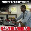 Schumacher Electric 15A Car Battery Charger and Maintainer, 4-in-1 Solution, for 6V/12V Power Sport, Automotive, and Marine Batteries, SC1280