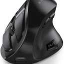 seenda Ergonomic Mouse, Wireless Vertical Mouse - Rechargeable Optical Mice for Multi-Purpose (Bluetooth 5.0 + Bluetooth 3.0 + USB Connection) Compatible Apple Mac and Windows Computers - Black