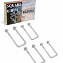 4Pack 1/2" x 3-1/16"x 4-5/16" Square U-Bolts, Hot-dip Galvanized Square U-Bolt Boat Trailer U-Bolts with Washers and Nuts for Sailboat Trailer Automobiles Industrial Part.