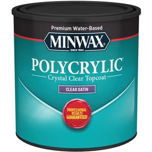 Minwax 233334444 Polycrylic Protective Wood Finish, Clear Satin,  Pint