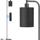 SIBRILLE Floor Lamp with Linen Shade, Dimmable Tall Standing Lamp with Remote Control & 3 Color Temperatures, Modern Floor Lamps for Living Room Bedroom Office Corner, 9W LED Bulb Included