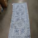 KUTA Vintage Washable Runner Rug, 60x24 Runners Non-Slip Blue 5ft Hallway Kitchen Rugs Ultra Soft Printed Floral Distressed Tribal Farmhouse Carpet for Bedroom Entryway Decor