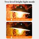 3 x LED Outdoor Solar Warm Light Camping Light, Waterproof Solar and USB Powered Retro Courtyard Lighting, 2 Mode Portable Emergency Light with Hook.