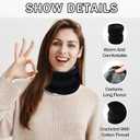 Winter Neck Warmer Fleece Lined Knitted Neck Warmer Soft Mask Face Warmer Neck for Women Men Teens Windproof Gift (Black)