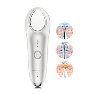 TOUCHBeauty Hot & Cold Facial Massager - Handheld Vibration Skin Rejuvenating Relaxation Device for Smoother Tighter Face, Skincare Warming & Cooling Beauty Tool for Women (White)