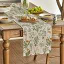 Artoid Mode Wood Wild Flowers Floral Spring Table Runner, Seasonal Summer Kitchen Dining Table Decoration for Home Party Decor 13x120 Inch