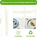 2 x ANKS Compostable Knives, 150 Count 7.1in Disposable Knives, Made from Natural Corn Starch, Eco-Friendly, Heat Resistant Great for Party, Picnic, Dinner, Takeaway, Thick Solid, Heat Resistant