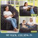 Hobestluk Bean Bag Chairs Beanbag Chair with Filler Adult Bean Bags with Fluffy & Machine Washable Cover, Giant Bean Bag Chairs for Aduts (Dark Grey, 4FT-44" x 44" x 24")