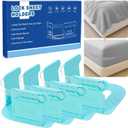 breakdark Lock Sheet Holders, Bed Sheet Holders, Fitted Sheet Holders for Corners Keep Sheets Firm & Tight Plastic Durable Heavy Duty Bedroom Bed Sheet Clips Fit All Mattress Easy Installation (Blue)