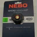 NEBO MYCRO 450 Rechargeable Headlamp | 450 Lumens, 6 Light Modes, Water Resistant, Detachable Hat Clip, Super Bright Head Lamp for Camping & Hiking, Includes USB Charging Cable  Gray