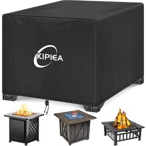 Square Fire Pit Cover, Upgraded 600D Strong Tear Resistant, 28" L x 28" W x 25" H Super Waterproof Fire Pit Table Cover, UPF 50+ Outdoor Firepit Cover Square Fading Resistant