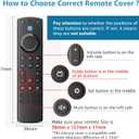 OneBom (2pcs) Silicone Remote Cover for Firetv 4K Max (2nd)/ Insignia/Pioneer/Toshiba/Omni (QLED) Series, Anti-Slip Protective Case with Same Color Lanyard (Blue&Red)
