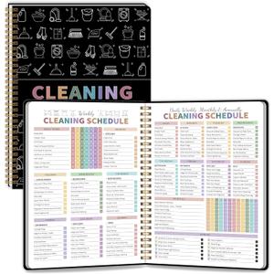 ADHD Cleaning Planner for Adults Women, Cleaning Schedule and Checklist Notebook, Cleaning and Organizing Planner, Daily Weekly Monthly Schedule Household Cleaning Checklist Planner (Black A4)