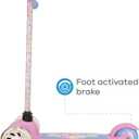 Self Balancing Kick Scooter with Light Up Wheels, Extra Wide Deck, 3 Wheel Platform, Foot Activated Brake, 75 lbs Limit, Kids & Toddlers Girls or Boys, for Ages 3 and Up