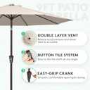 JEAREY 9FT Outdoor Patio Umbrella Outdoor Table Umbrella with Push Button Tilt and Crank, Market Umbrella 8 Sturdy Ribs UV Protection Waterproof for Garden, Deck, Backyard, Pool (Beige)