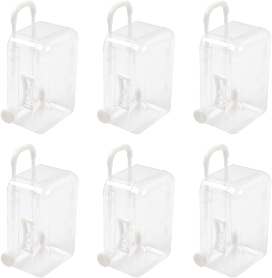 6 Pcs Mini Suitcase Party Favor Box Small Candy Gift Boxes Jewelry Storage Case for Wedding Party Clear