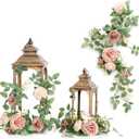 Ling's moment 6Pack 1.8ft Artificial Flowers Garland Dusty Rose Lantern Arch Floral Centerpieces Wedding Aisle Decor Chair Flower for Mantel Signs Table Window Cake Decorationnot Including Lanterns