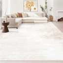Area Rugs 8x10 Living Room: Washable Rug Modern Abstract Large Rugs Soft Non Slip Neutral Rug Stain Resistant Indoor Carpet for Bedroom Kitchen Dining Room Table Nursery Home Office Rugs(Beige,8'x10')