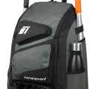 Baseball Bag - Backpack for Baseball, Softball, Tball - Adults & Youth Bat Bag (Grey)