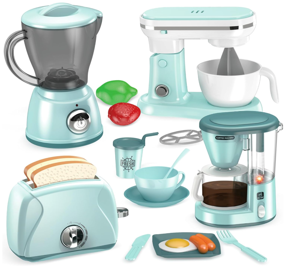 Shemira Play Kitchen Accessories, Play Kitchen Appliances Toy Blender,Kitchen, Toys for 3 4 5 6 7 8 Year Old Girls, Birthday Gifts for Girls