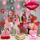 Galentines Decor: Galentines Day Decorations Include Galentine's Squad Banner Garland Centerpieces Lips Balloon for Galentines Decorations