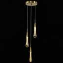WALUIN LED Chandelier Modern Pendant Light Fixture Crystal Chandeliers for High Ceiling 71" High Crystal for Foyer House Living Room Staircase Kitchen Decro Decoration Gold (Gold, 3-Light Chandelier)