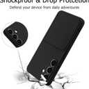 Designed for Samsung Galaxy S25 Plus Case with Card Holder for Women Men Soft Liquid Silicone Cover [Microfiber Lining] Shockproof Slim for Samsung Galaxy S25 Plus Wallet Case Black