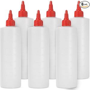 5pack Plastic Squeeze Bottles for Sauces - 16oz Condiment Squeeze Bottles for Liquids - BPA Free Squirt Bottle with Twist Cap - Ketchup, Syrup, Oil, Dressings, Honey & Arts and Crafts