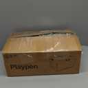 LOOBANI Foldable Dog Playpen for Small Dogs- Indoor/Outdoor Puppy Playpen with Removable Washable Fabric Enclosure, Sturdy Steel Frame & 690D Oxford Cloth,Portable Crate for Puppies & Cats,32"x24"x22" (Black-Brown)