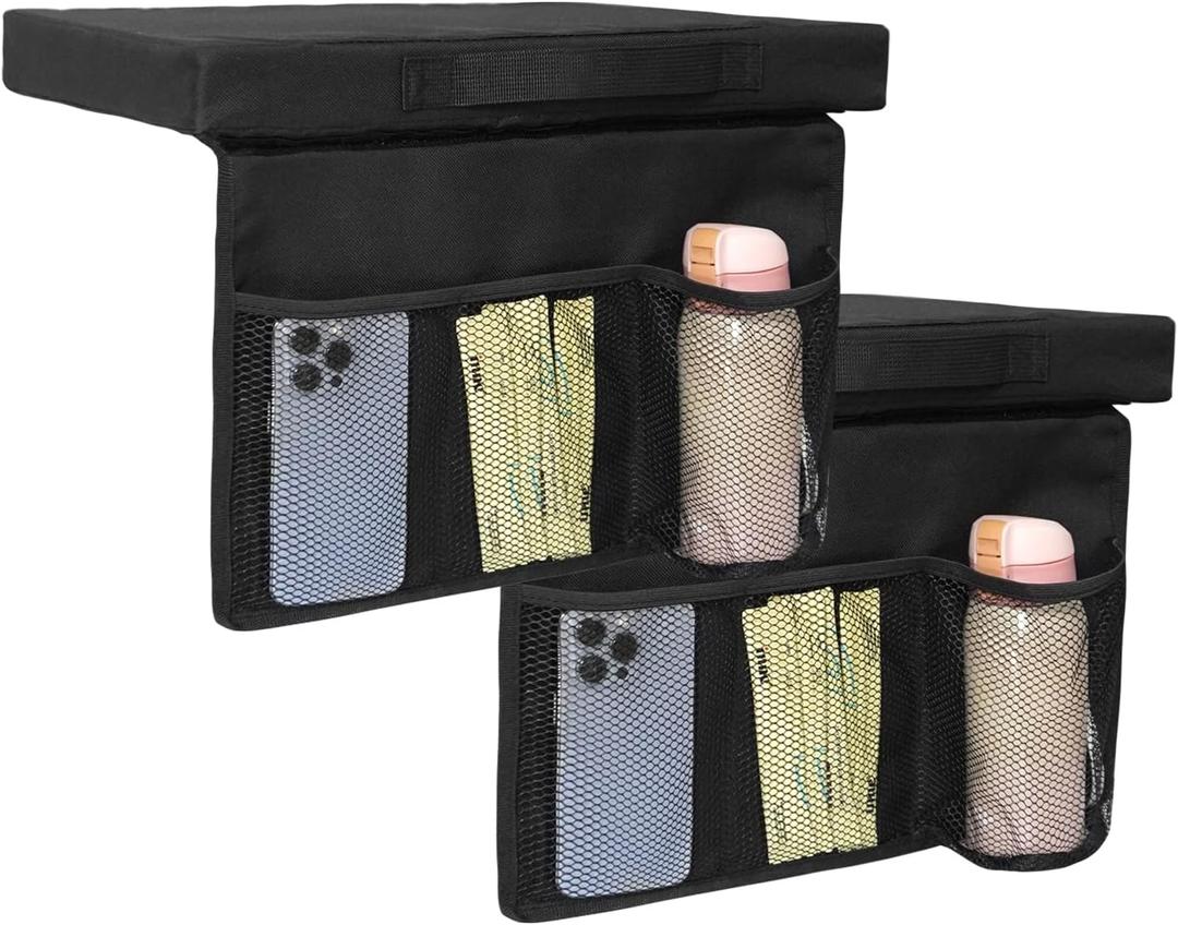 CTWWFS Stadium Seat Cushion, Portable and Thick Bleacher Cushion, Stadium Cushion with Handle and Cup Holder, Bleacher Seat Cushion for Any Outdoor Events (Black-2Pack)