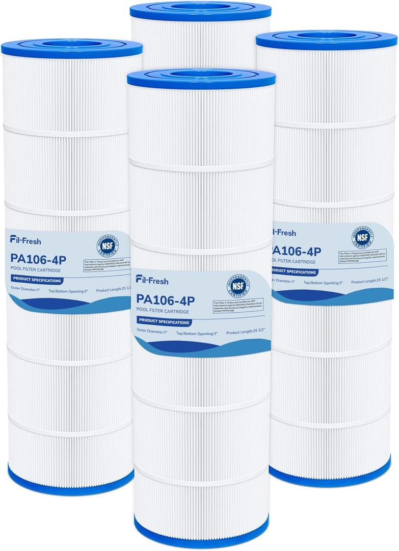 Fil-fresh C4030 Pool Filters Cartridge Compatible with Hayward SwimClear C4030, C4025,C4020, Replace Hayward CX880XRE, Pleatco PA106, Unicel C-7488, 4106 sq. ft, 4-Pack