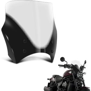 Motorcycle Windshield Spoiler Wind Deflector Air Deflector Windscreen for Rebel 1100 / Rebel 1100 DCT 2021-2025 (Clear)