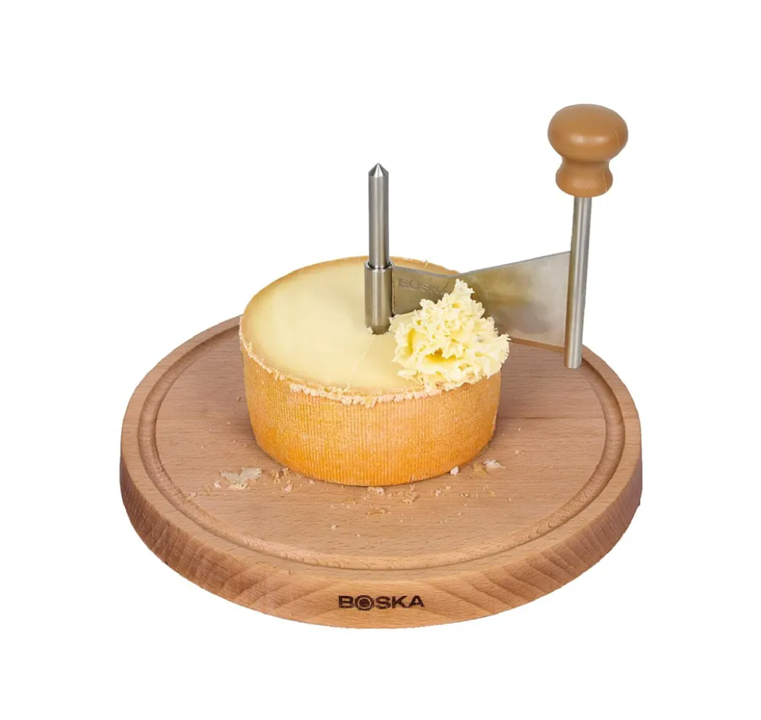 BOSKA Cheese Curler Amigo - The Original - Cheese Wheel for i.a. Tete de Moine, Girolle & Chocolate - Cheese Shaver made of Stainless Steel