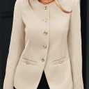 PRETTYGARDEN Women's 2026 Fall Blazers Button Down Fitted Lightweight Dressy Work Suit Jackets Trendy Business Casual Outfits