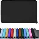 Waterproof Pet Feeding Mat with High Raised Edges, Heavier and Thicker Placemats for Cat Dog Water Bowl with BPA Free, Dogs Cats Food Mats for Messy Drinkers to Prevent Spill and Protect Floors (24" x 16", Black)