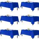 sancua Royal Blue Tablecloth for 8 Foot Rectangle Tables, 6 Pack - 60x120 Inch - Washable Fabric Table Cloth, Reusable Polyester Table Covers for Wedding Party, Banquet, Independence Day, July 4th