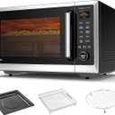 TOSHIBA OptiChef PRO MAX Air Fryer Combo Microwave Oven with 2.4-Inch Color Screen, Origin Inverter Technology, Smart Sensor, Compatible with Alexa, 1100W, 1.3 Cu.Ft, Silver ML2-STC13SAIT(SS)