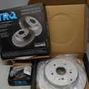 TRQ Rear Brake Pad & Rotor Kit Brake Pads Brake Rotor Ceramic Premium G-Coated Compatible with 2010-2018 Acura RDX 2005-2016 Honda CR-V