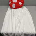 Suhine 2 Pcs Men's Mushroom Costume Accessory Set Adult Red and White Spotted Mushroom Hat White Pants Funny Cosplay Outfits for Halloween Game Character Dress up Party Supply, S