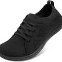 JOINFREE Mens Minimalist Walking Shoes Wide Toe Barefoot Shoes Zero Drop Casual Sneakers Breathable Slip On Shoes Tennis Running Hiking Fitness Workout Sneakers Black Size 10