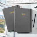 2026 Planner - Weekly and Monthly Planner 2026, 8.5"x11", Jan.2026 - Dec.2026, Leather Hardcover, 12 Monthly Tabs, Pen Loop, Elastic Closure, Pocket, Grey
